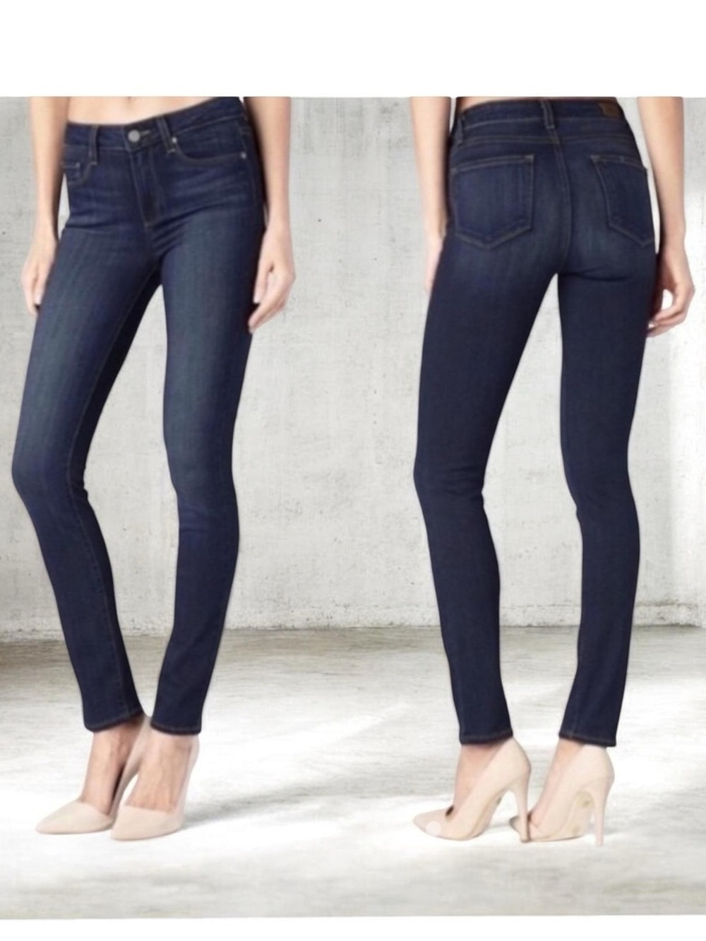 PAIGE Dark Indigo Skinny Jeans for Women preloved wear.